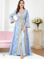 Abaya Kimono Bleue Luxe