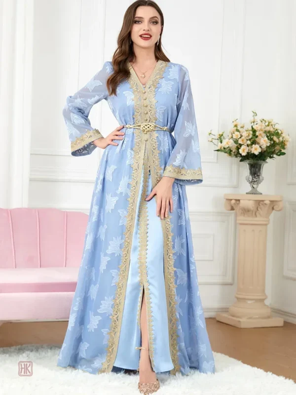 Abaya Kimono Bleue Luxe