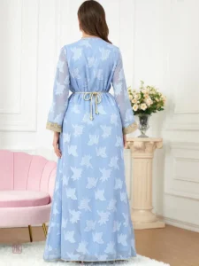 Abaya Kimono Élégante en Bleu
