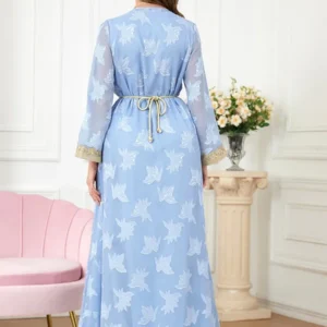 Abaya Kimono Élégante en Bleu