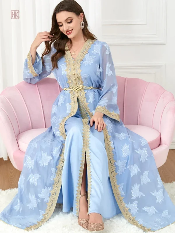 Vêtement Kimono Bleu Haut de Gamme