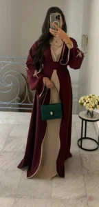 Abaya Kimono Bordeaux Stylée élégante et moderne