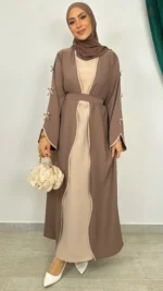 Abaya Kimono Luxe à Noeuds avec design élégant