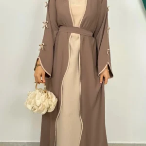 Abaya Kimono Luxe à Noeuds avec design élégant