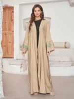 Abaya Kimono Femme Beige élégante et moderne