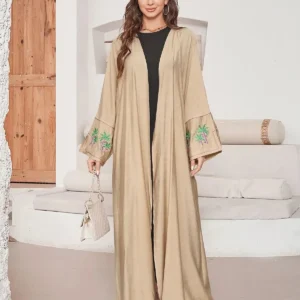 Abaya Kimono Femme Beige élégante et moderne
