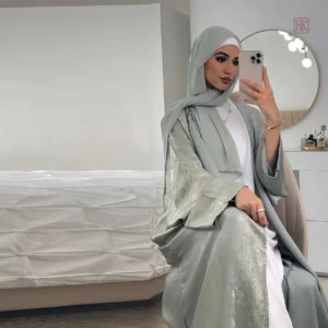 Abaya Kimono satinée minimaliste élégante