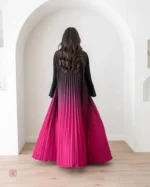 Kimono élégant avec design plissé en dégradé rose