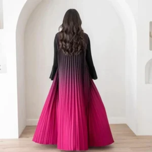 Kimono élégant avec design plissé en dégradé rose