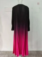 Abaya chic en dégradé de rose, style kimono moderne