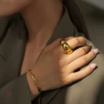 Anneau minimaliste épais pour femme tendance