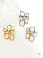 Bague Femme avec motif floral, style moderne