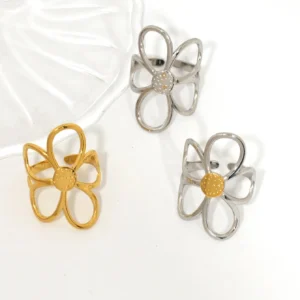 Bague Femme avec motif floral, style moderne
