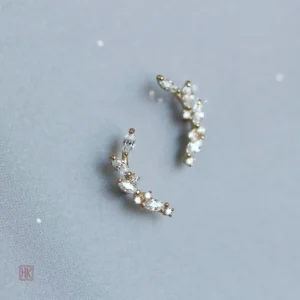 Bijoux fantaisie en argent en forme de feuilles