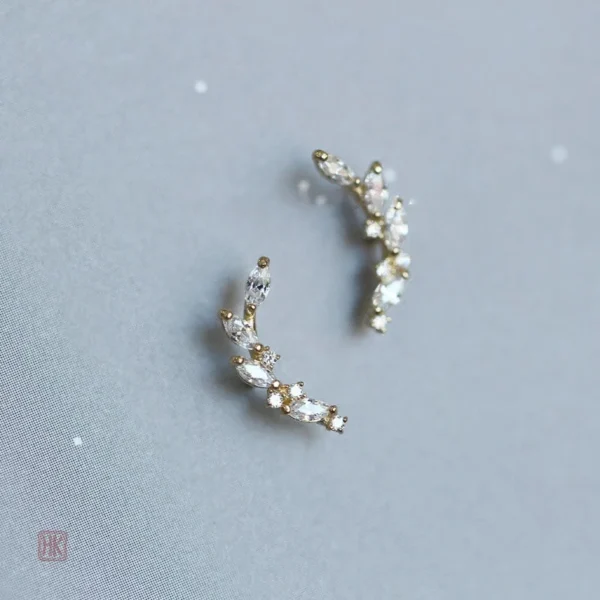 Bijoux fantaisie en argent en forme de feuilles