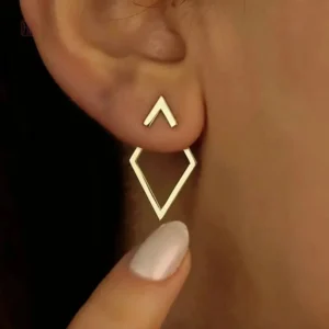 Boucles d'oreilles minimalistes en forme de losanges