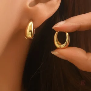 Boucles d'oreilles vintage en acier inoxydable pour femme
