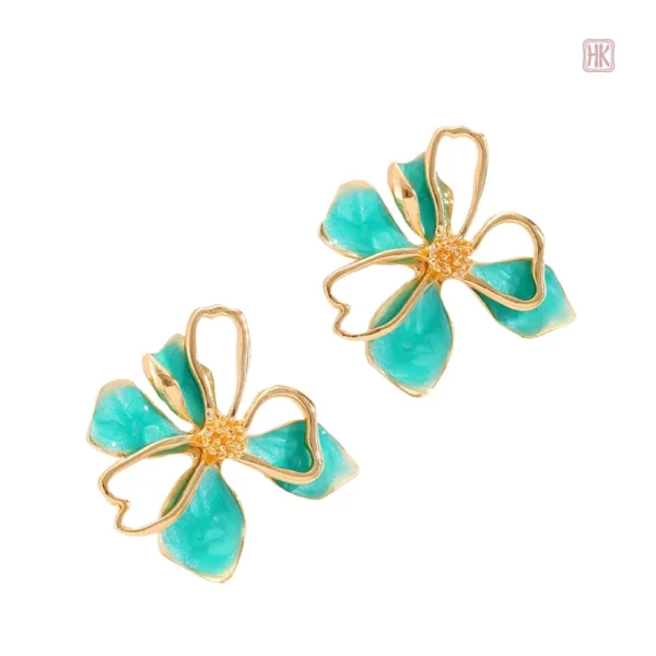 Boucles d'oreilles avec design floral éclatant