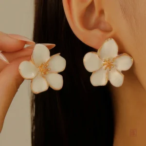 Boucles d'oreilles vintage en forme de fleur pour femme