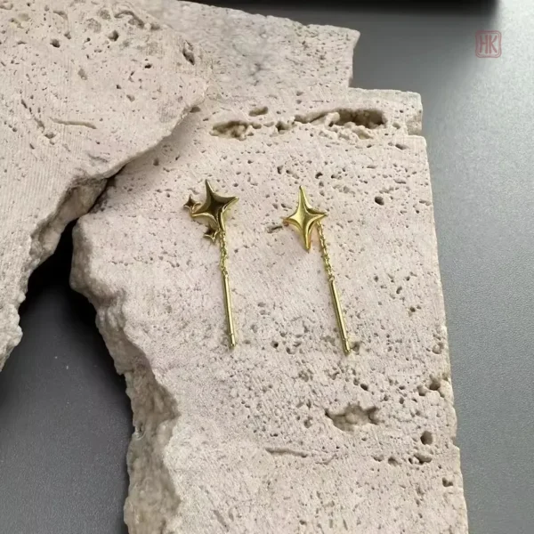 Bijoux fantaisie pour femme : boucles d'oreilles à étoiles argentées