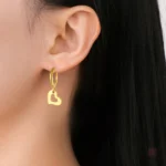 Boucles d'oreilles pendantes en forme de coeur