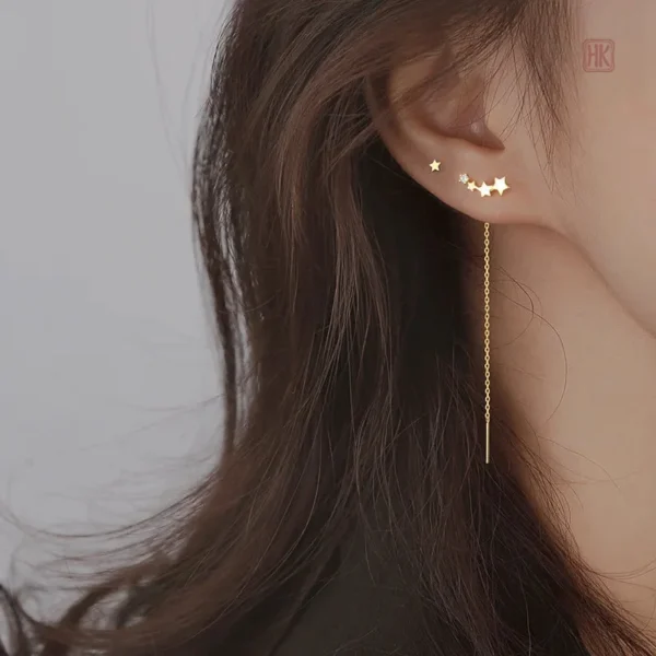boucles-d-oreilles-pendantes-etoilees-1 Boucles d'oreilles pendantes étoilées pour femme