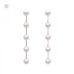 Boucles d'oreilles fantaisie avec perles élégantes