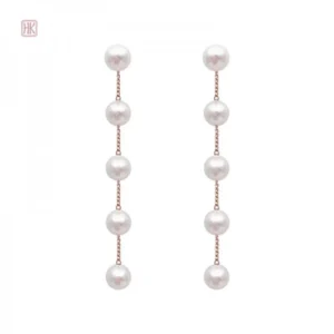 Boucles d'oreilles fantaisie avec perles élégantes