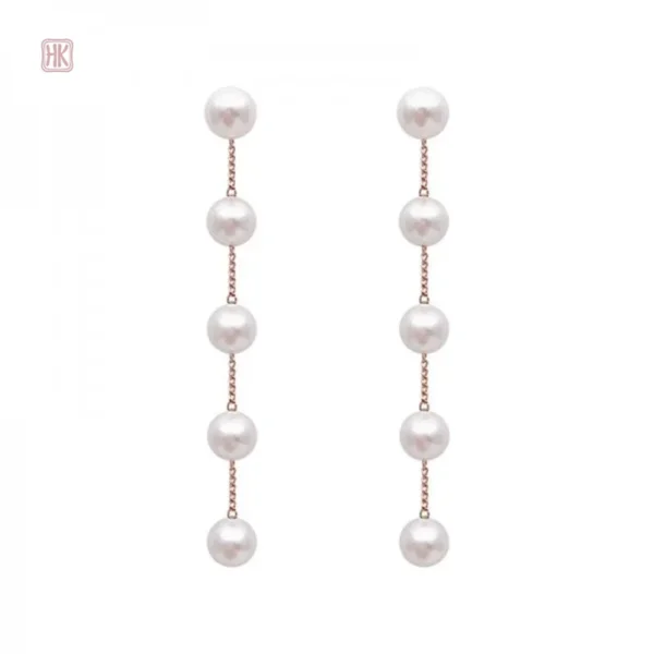 Boucles d'oreilles fantaisie avec perles élégantes