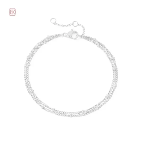 Bracelet élégant à chaînes avec perles, style moderne