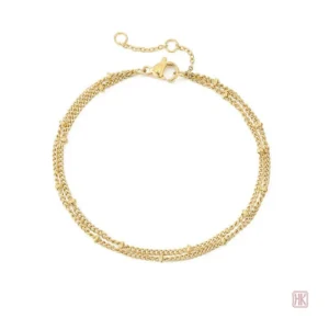 Bijou féminin à double chaînes et petites boules, look chic
