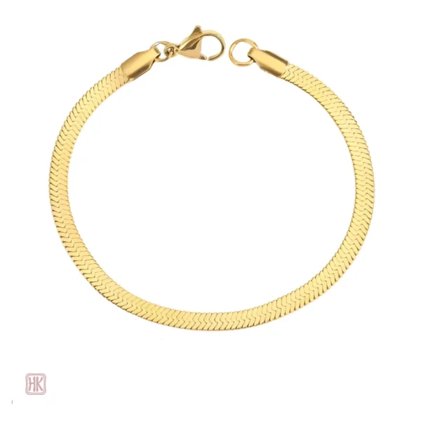 Bracelet maille serpent élégant en finition dorée