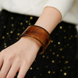 Bracelet Manchette Ambrée tendance pour femme
