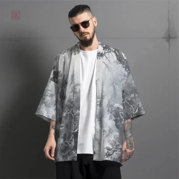 cardigan-japonais-dete-feodal-1 Cardigan Été Féodal en style Kimono pour homme