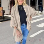 Veste Kimono avec franges pour femme