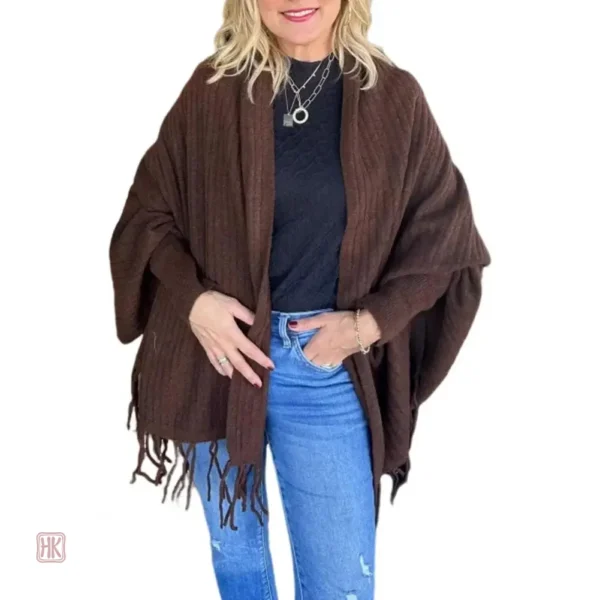 Kimono femme chic avec franges décoratives