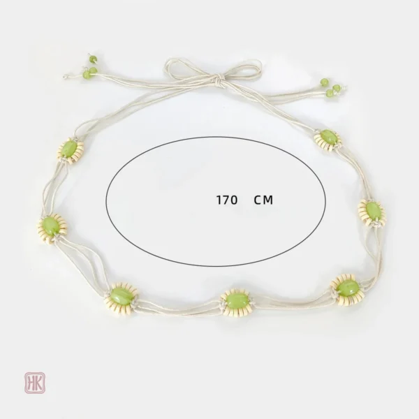 Ceinture décorative avec motifs floraux en perles