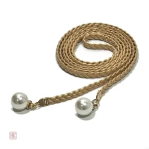 Ceinture féminine en perles, style chic et décontracté