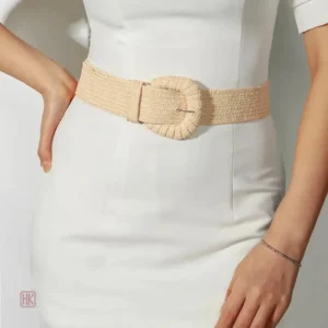Ceinture Tressée Large à Boucle pour femme