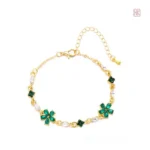 Chaîne délicate ornée de fleurs en zircon pour femme