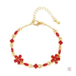 Accessoire féminin en zircons, bracelet floral lumineux