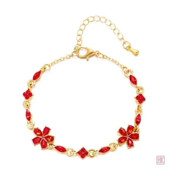 Accessoire féminin en zircons, bracelet floral lumineux