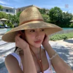 Chapeau de Paille à Sangle pour Femme, style estival