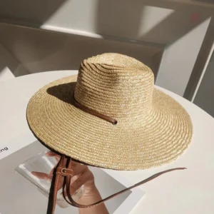 Accessoire de mode été, chapeau de paille avec sangle ajustable