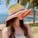 Chapeau de Paille Coloré pour femmes, idéal pour l'été