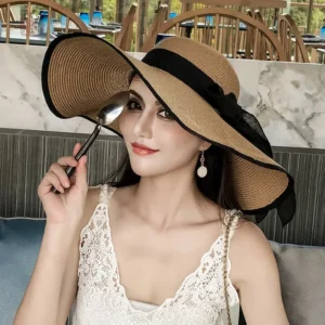 Chapeau de paille léger pour femmes, protection solaire