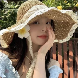 Chapeau d'été féminin en paille, style girly et tendance