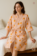 Chemise de nuit coton kimono pour femme
