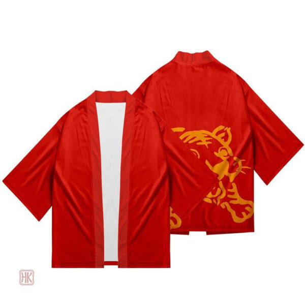 Veste Kimono Homme en rouge, parfaite pour un look moderne
