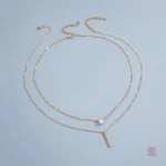 Collier féminin à double pendentif, accessoire stylé moderne